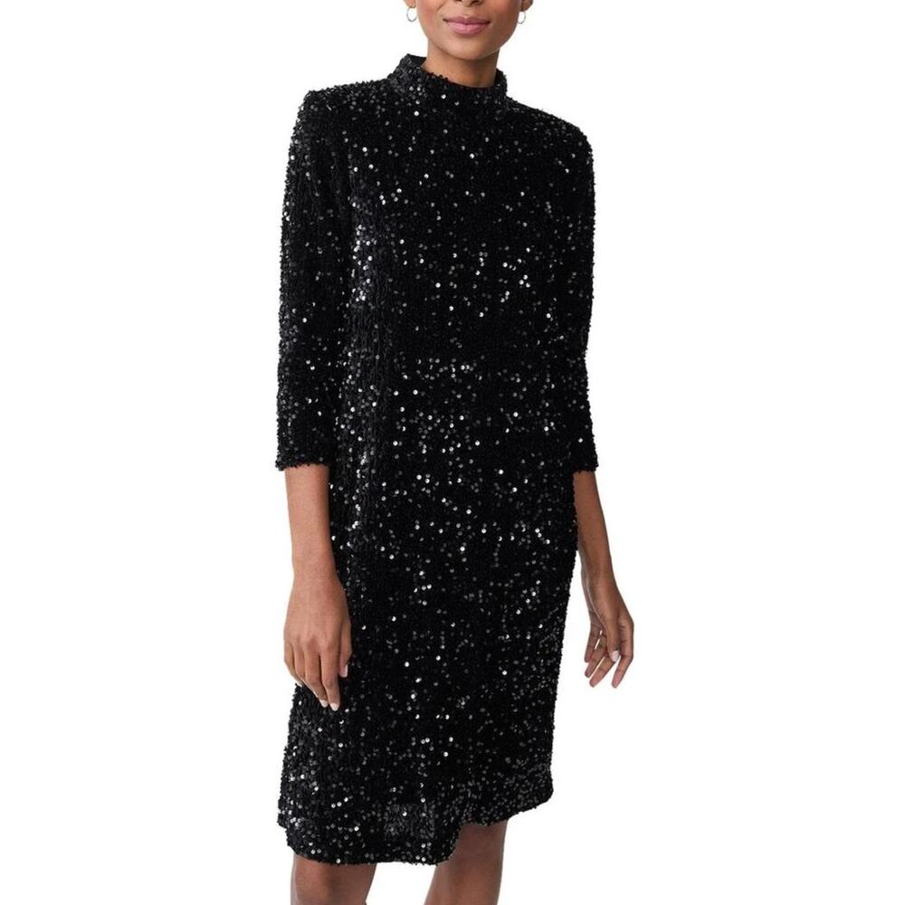 J McLaughlin Black Sequin Leeza Dress Womens S PARTY HOLIDAY CHRISTMAS Mini‎ NWT